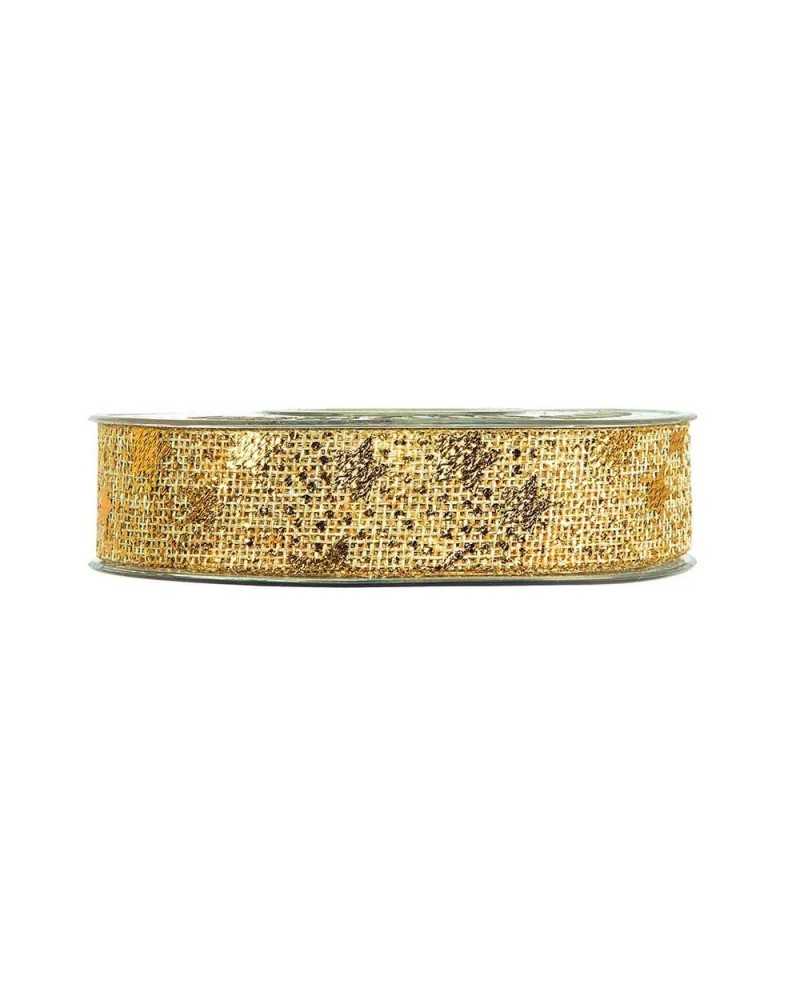 Nastri e Cordini | Nastro gold star mm 25 x20 mt oro | 