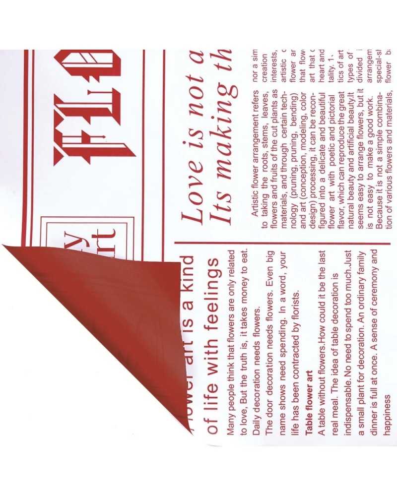 Carte Decorative | Cf 12 fogli perl stampa giornale 60my 58x58 red white | 