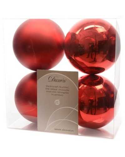 Nuovi arrivi | Box 4 palline plastica d.10 rosso matt e lucido | 