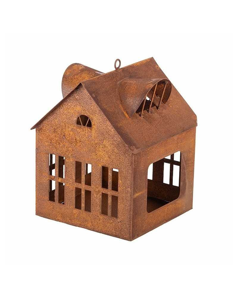 Decorazioni | Casetta in metallo cm 22x20 h 15-27 corten | 