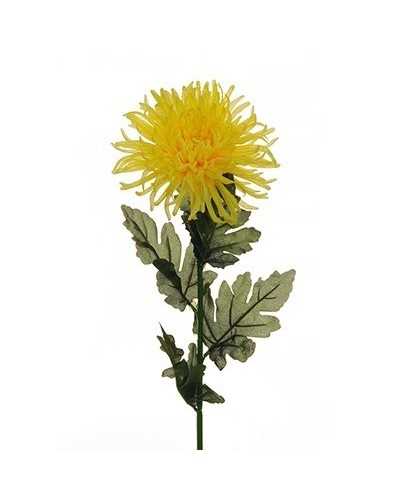 Fiori Artificiali | Ramo crisantemo spider h 80 giallo | 