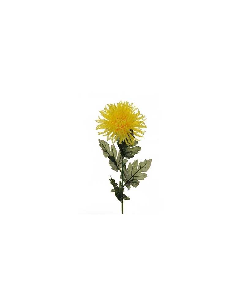 Fiori Artificiali | Ramo crisantemo spider h 80 giallo | 