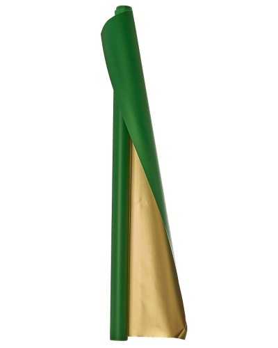 Carte Decorative | Bobina rollo golden day cm 100 x 20 mt verde scuro oro | 