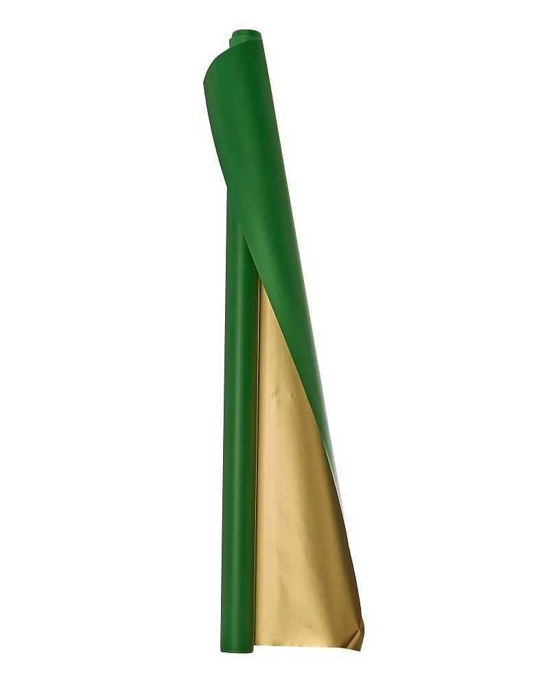 Carte Decorative | Bobina rollo golden day cm 100 x 20 mt verde scuro oro | 