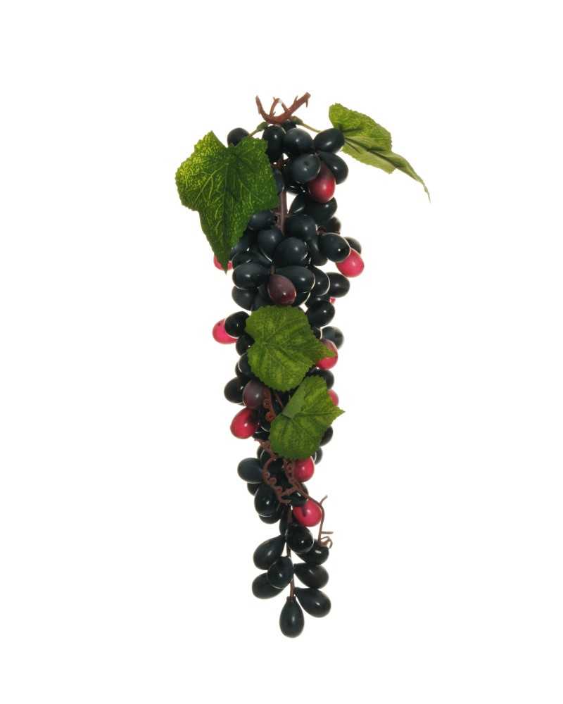 Frutta Artificiale | Grappolo uva cm 29 nera | 