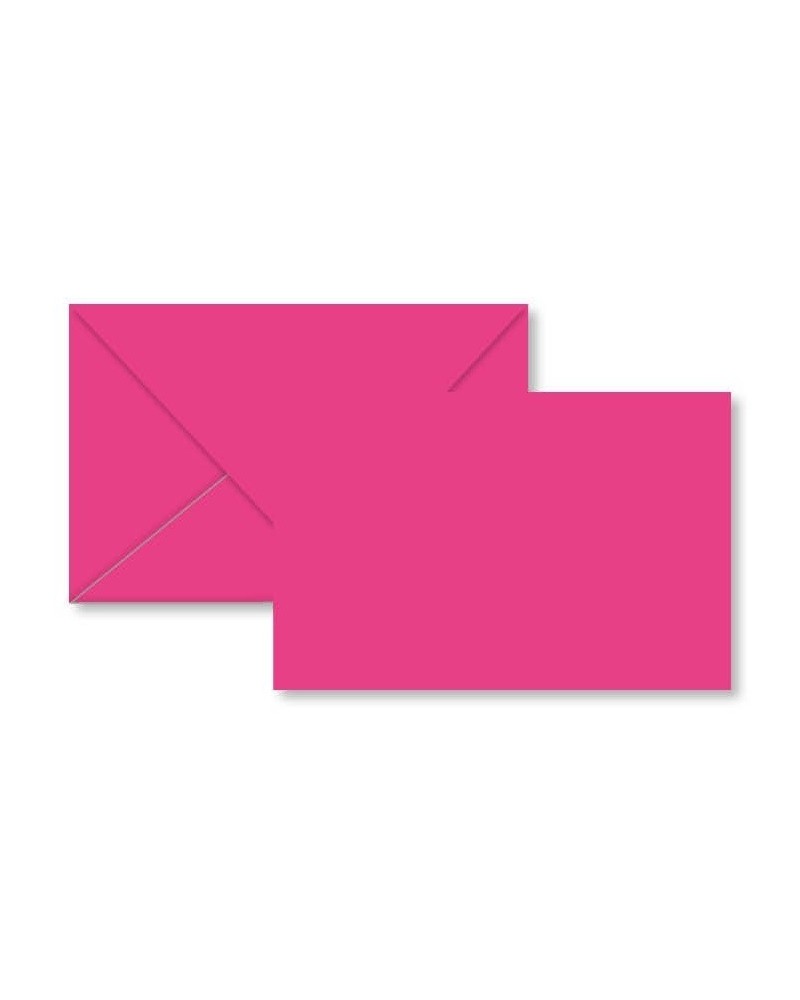 Biglietti e Mollette | Cf 100+100 pz bigliettini e busta 7x11 fucsia | 