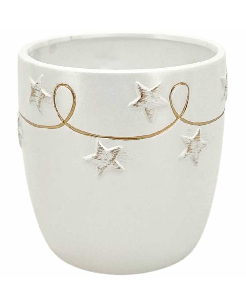 Nuovi arrivi | Coprivaso in ceramica dm 13 h 13 bianco decoro oro | 