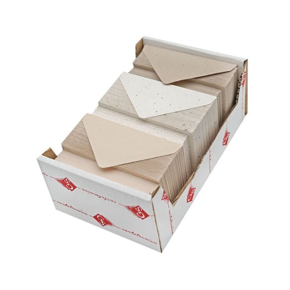 Cf 150 bigliettini e buste 7x11 carta riciclata 5 colori ass in Biglietti e Mollette