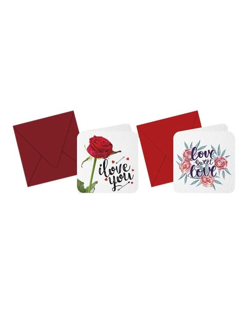 Biglietti e Mollette | Cf 50 bigliettini e buste 8x8 in 2 sogg sweet love | 