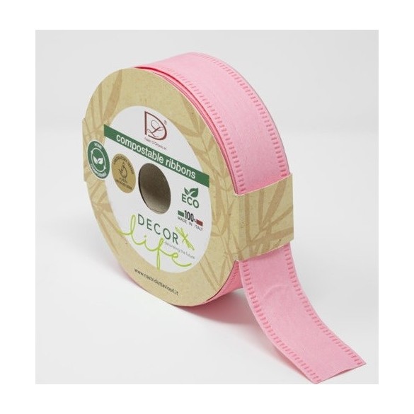 Nastro decorlife h 4 x  20 mt rosa in Nastri in Juta e naturali