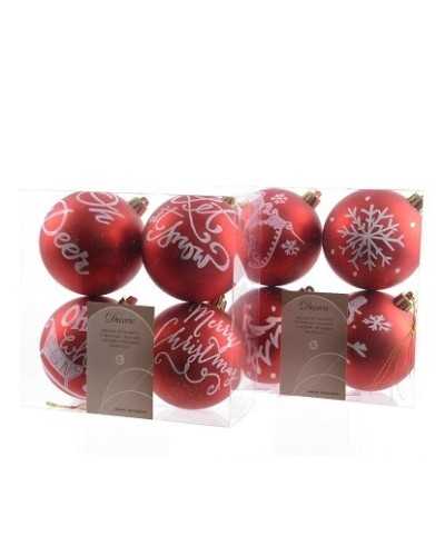 Nuovi arrivi | Box 4 sfere rosso 8 cm sh. deco xmass 2 ass. | 