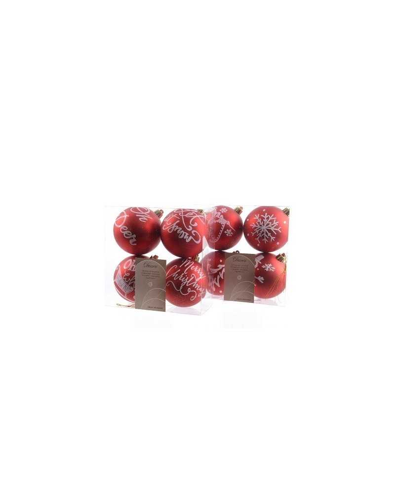 Nuovi arrivi | Box 4 sfere rosso 8 cm sh. deco xmass 2 ass. | 