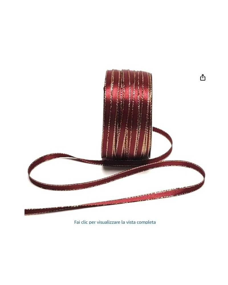 Nuovi arrivi | Nastro satin doppio lato mm 6 x 50 mt bordeaux gold | 