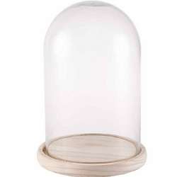 Campana di vetro trasparente cm 14 h 25 con base dm 16 in Campane in vetro