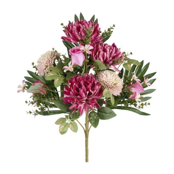Frontale crisantemo e pon pon x12 cm 53 beuty in Fiori Artificiali