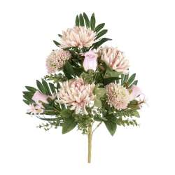 Frontale crisantemo e pon pon x12 cm 53 rosa in Fiori Artificiali