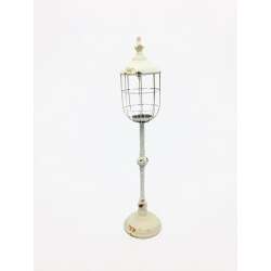 Lampioncino portacandela  cm17.5 h 81  bianco gold in Portacandele