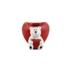 Orso e cuore cm12x9.6 h 7.4 in ceramica