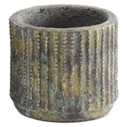 Vaso con righe d19 h17 cemento grey blue