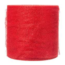 Tulle natalizio 12.5x100 rosso glitterato