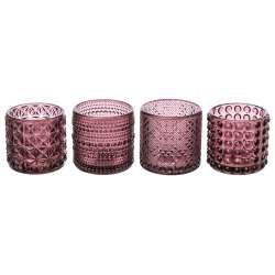 Cf 4 pz vasetti di vetro dm 7 h 7 di vetro pink
