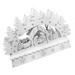 Paesaggio nativita taglio laser con luce cm 15 bianco