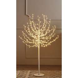 Albero bianco con 300 luci calde a led h 120