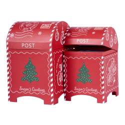 Set 2 scatole cartone cm 13x13 h 21 rosse