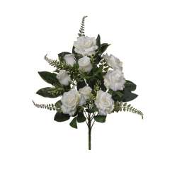 Frontale rose x10 h 51 bianco