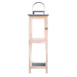 Tavolino lanterna cm 22 h71 legno naturale