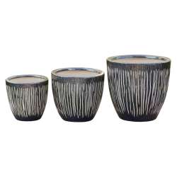 Set 3pz coprivaso ely cm 23-19-15 h22-17-15 a righe brown