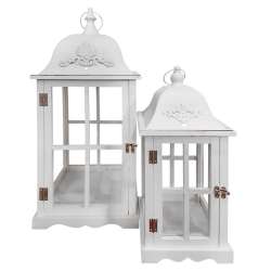 Set 2 pz lanterna may cm  27 h 63 cm 20 h  45 legno white