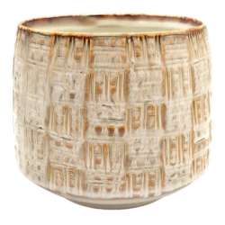 Cf 3 pz portavaso cm 15 h 13 in ceramica peru cream