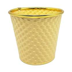 Coprivaso di latta dm 12 h12 giallo con bordo oro