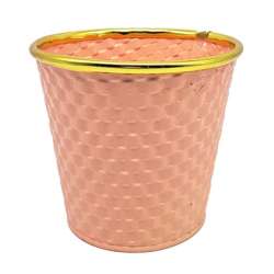 Coprivaso di latta dm 12 h12 pink con bordo oro