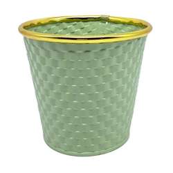 Coprivaso di latta dm 12 h12 verdecon bordo oro