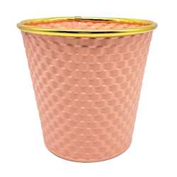 Coprivaso di latta dm 14 h13 pink con bordo oro