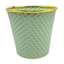 Coprivaso di latta dm 14 h13 verde con bordo oro