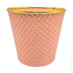 Coprivaso di latta dm 17 h15 pink con bordo oro