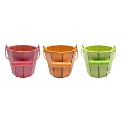 Cf 3pz vasi legno d.13 h10 bty orange green
