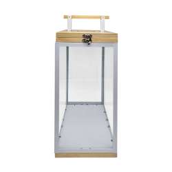 Lanterna terrarium zen in metallo cm18x17h 43 bianca