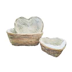 Set 3cesti cuore rattan dm 30-25-19 h12-11-9 naturali
