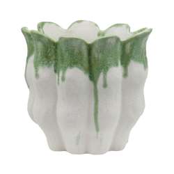 Portavaso in ceramica lava dm 24 h 24  white green