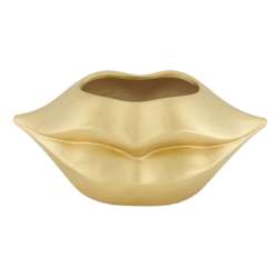 Vaso lip in ceramica cm 28x14 h 12 oro