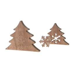 Albero di natale in legno con fiocco di neve cm27x2.5 h21
