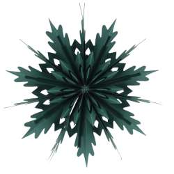 Fiocco di neve di carta in 3d  richiudibile dm40x9 verde