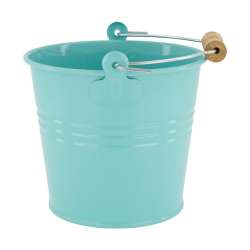 Vaso in latta con manico in legno dm17 h 14 tiffany