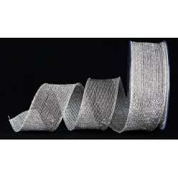 Nastro luce luminato mm 40 x 20 mt argento