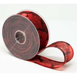Nastro cuori  decofibra h 4 x  25 mt rosso