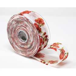 Nastro floreale decofibra mm40 x 25 mt rosso